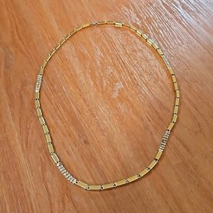 Vintage faux gold and diamond necklace